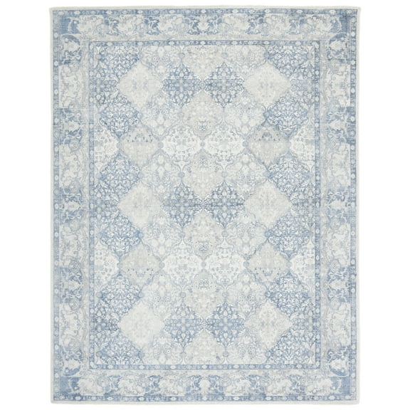 SAFAVIEH Restoration Vintage Caelestinus Geometric Area Rug, Ivory/Blue, 8' x 10'