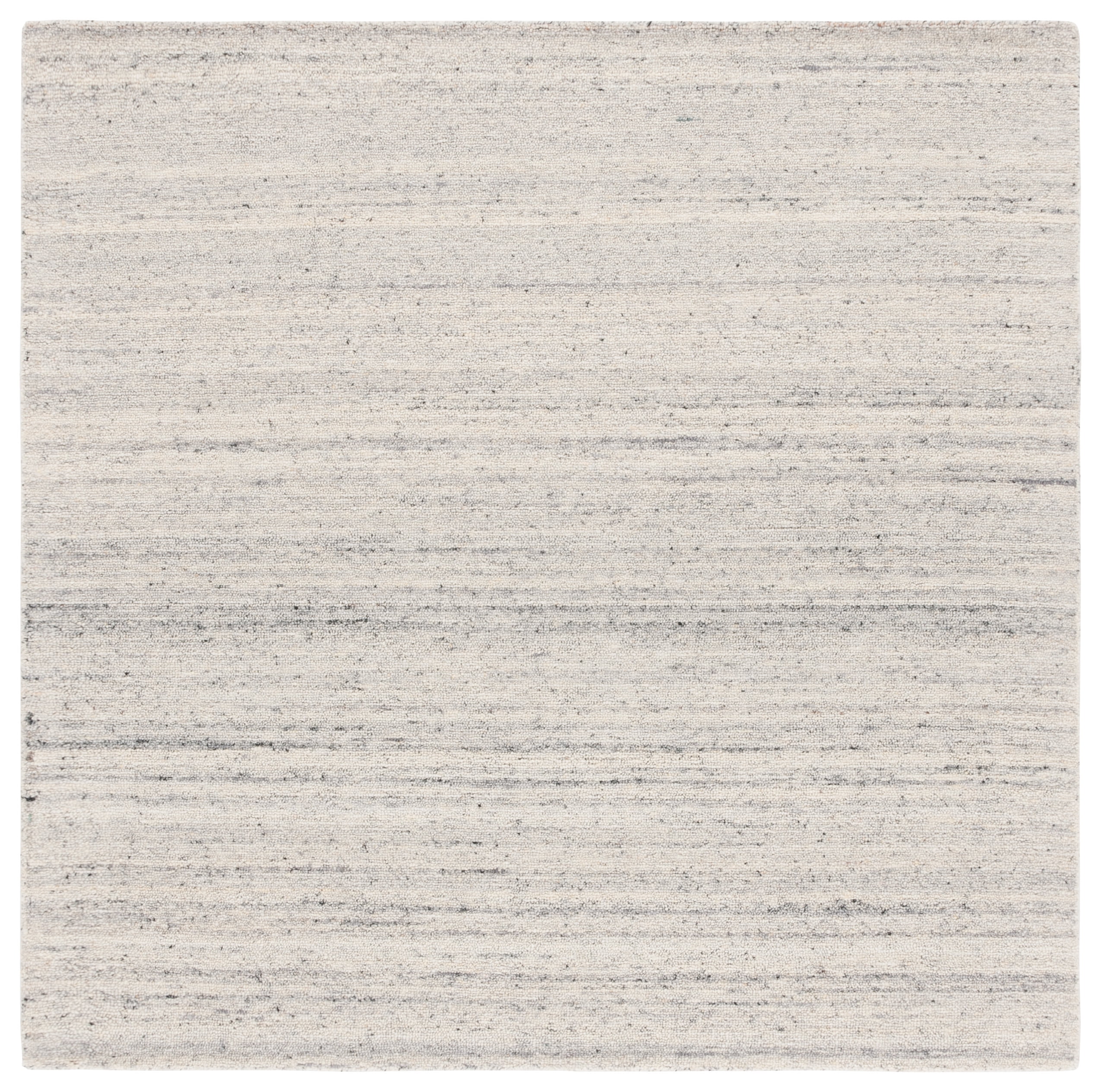 Handmade Light Gray Wool Square Area Rug 6' x 6'