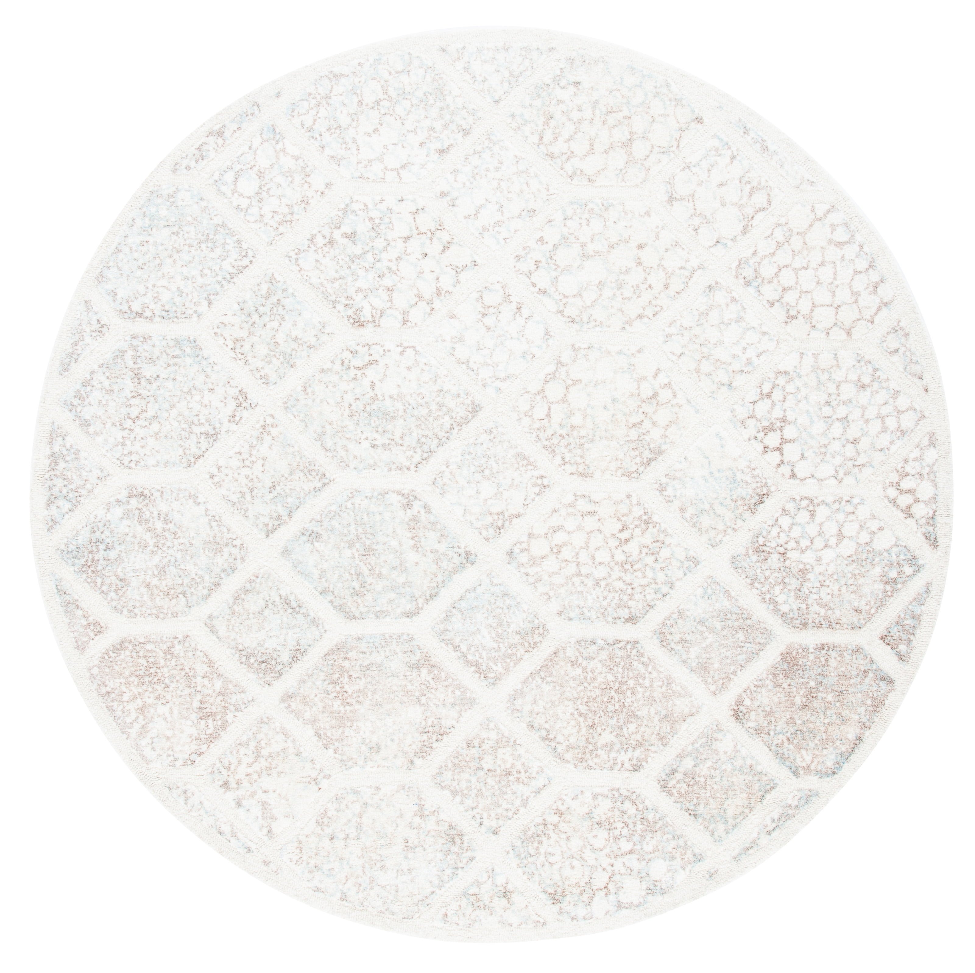 SAFAVIEH Restoration Vintage Cora Geometric Area Rug, Ivory, 6' x 6' Round