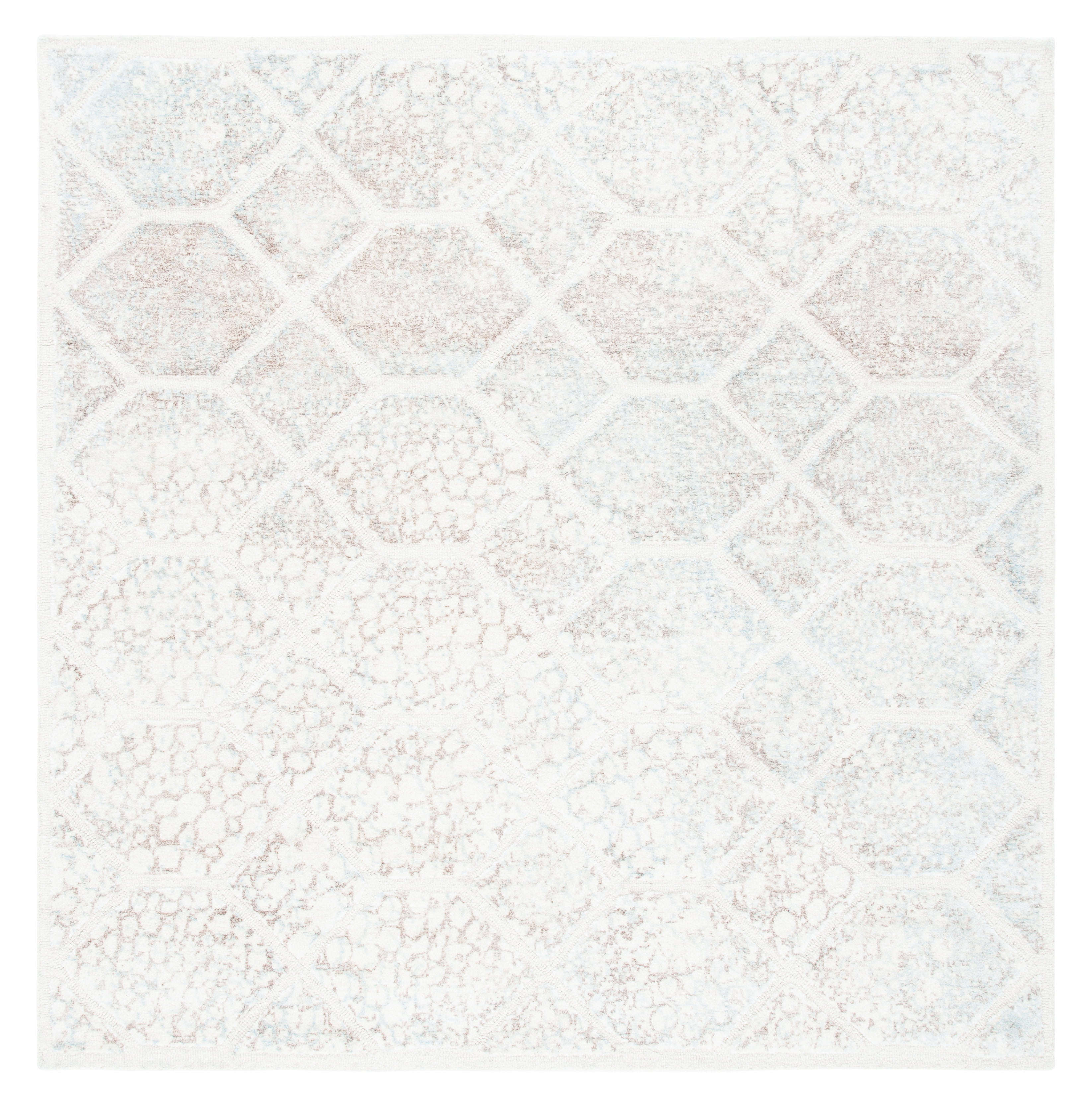 SAFAVIEH Restoration Vintage Cora Geometric Area Rug, Ivory, 6' x 6' Square