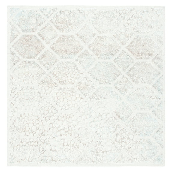 SAFAVIEH Restoration Vintage Cora Geometric Area Rug, Ivory, 6' x 6' Square