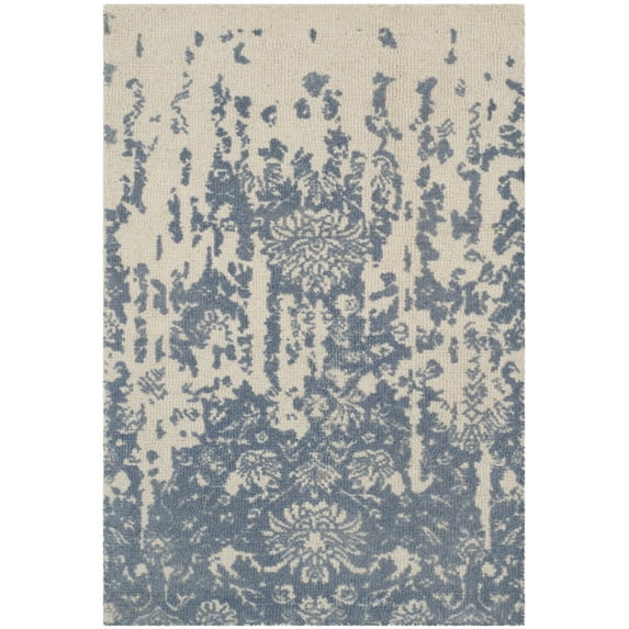 SAFAVIEH Restoration Vintage Dalton Floral Wool Area Rug, Ivory/Blue, 2' x 3'