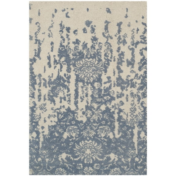 SAFAVIEH Restoration Vintage Dalton Floral Wool Area Rug, Ivory/Blue, 2' x 3'