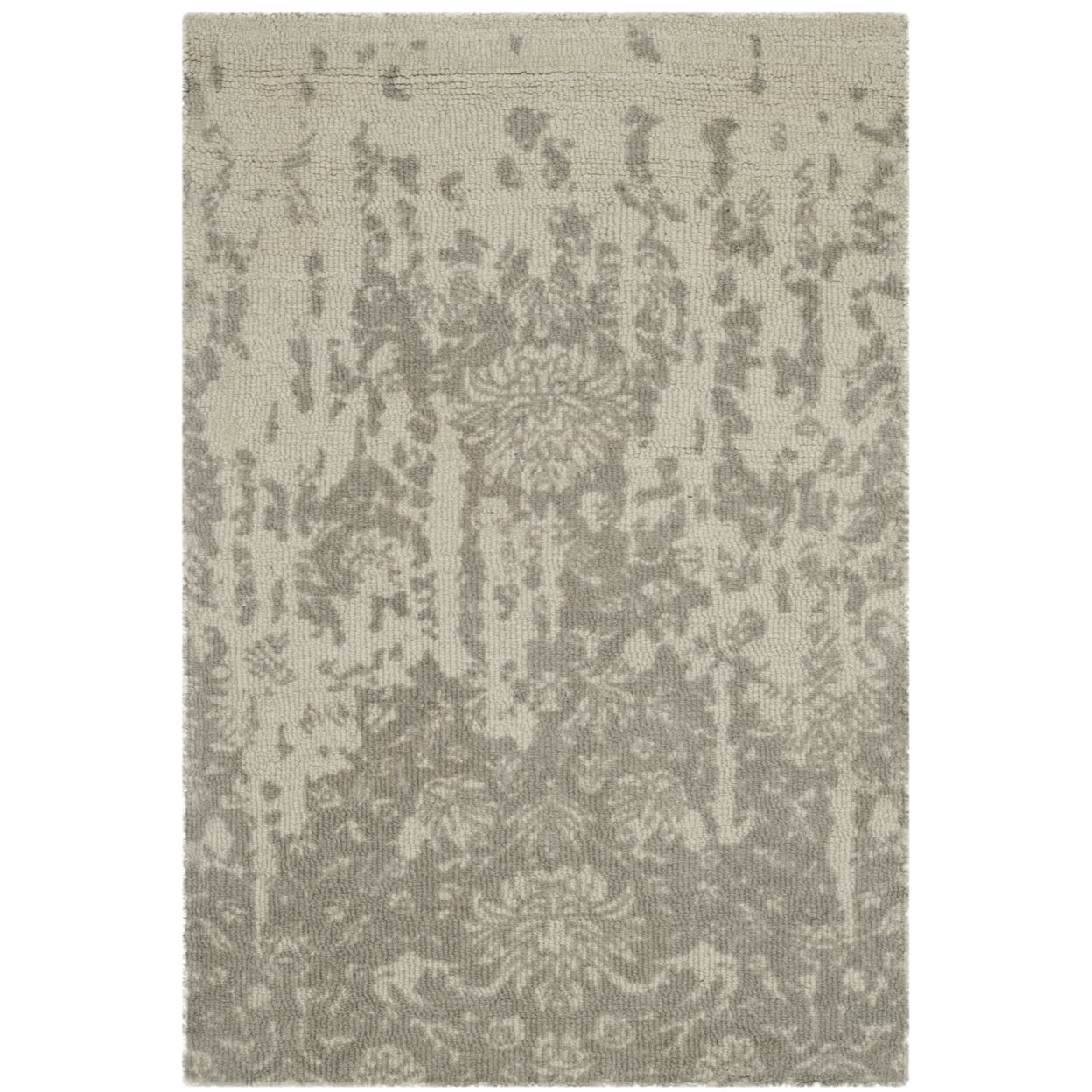 Handmade Light Sage and Grey Wool Tufted Accent Rug, 2' x 3'