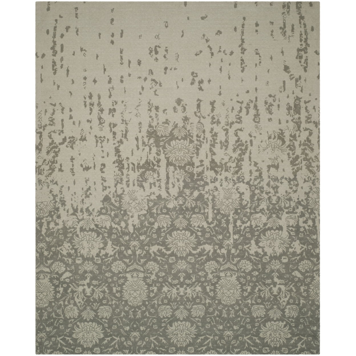 Handmade Tufted Light Sage and Grey Wool Area Rug, 6' x 6'
