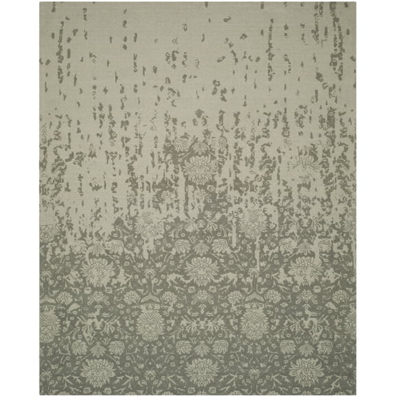SAFAVIEH Restoration Vintage Dalton Floral Wool Area Rug, Light Sage/Grey, 8' x 10'