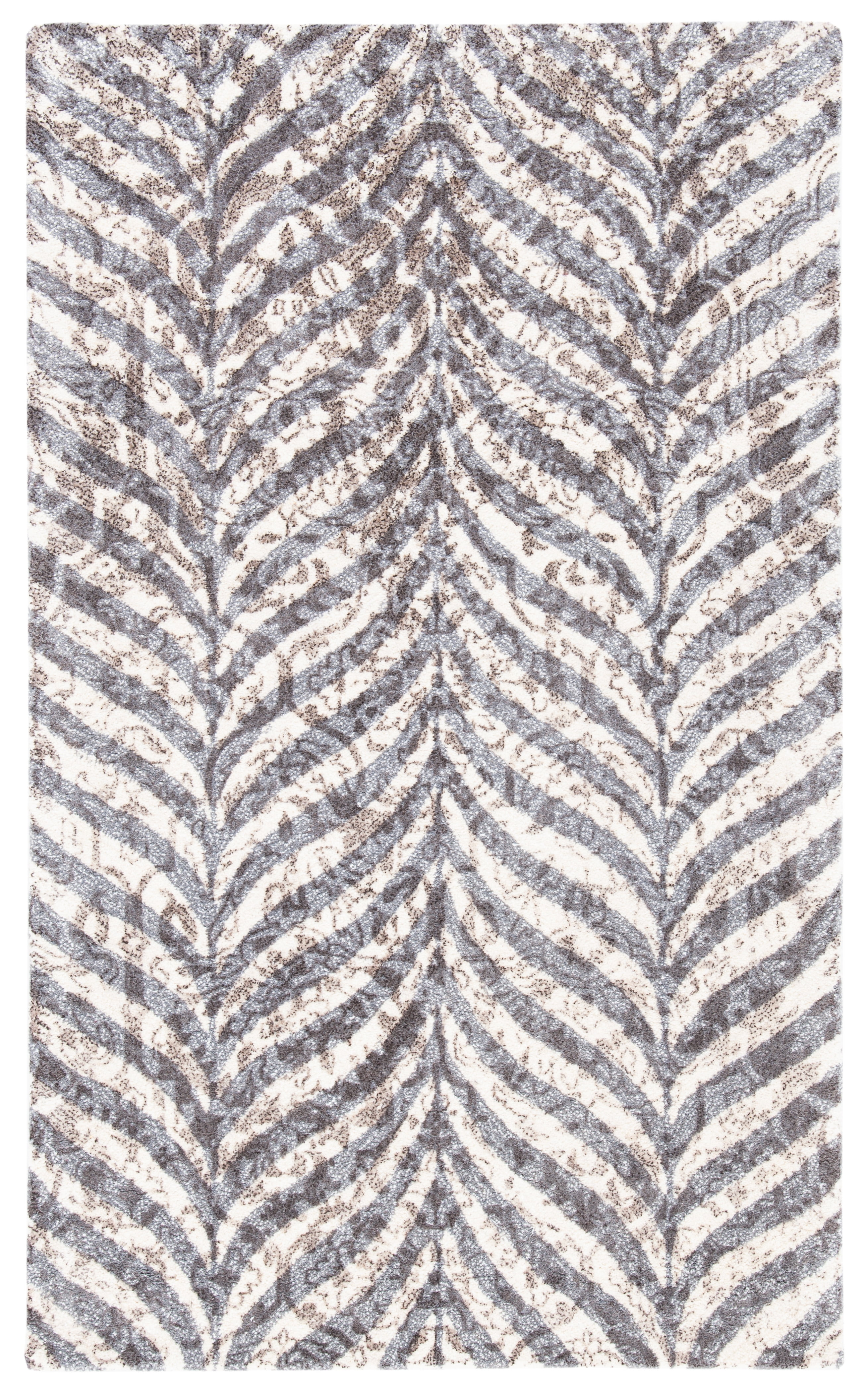 SAFAVIEH Restoration Vintage Delmar Abstract Area Rug, Grey/Ivory, 4' x 6'