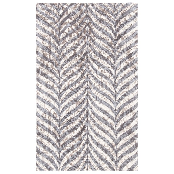SAFAVIEH Restoration Vintage Delmar Abstract Area Rug, Grey/Ivory, 4' x 6'