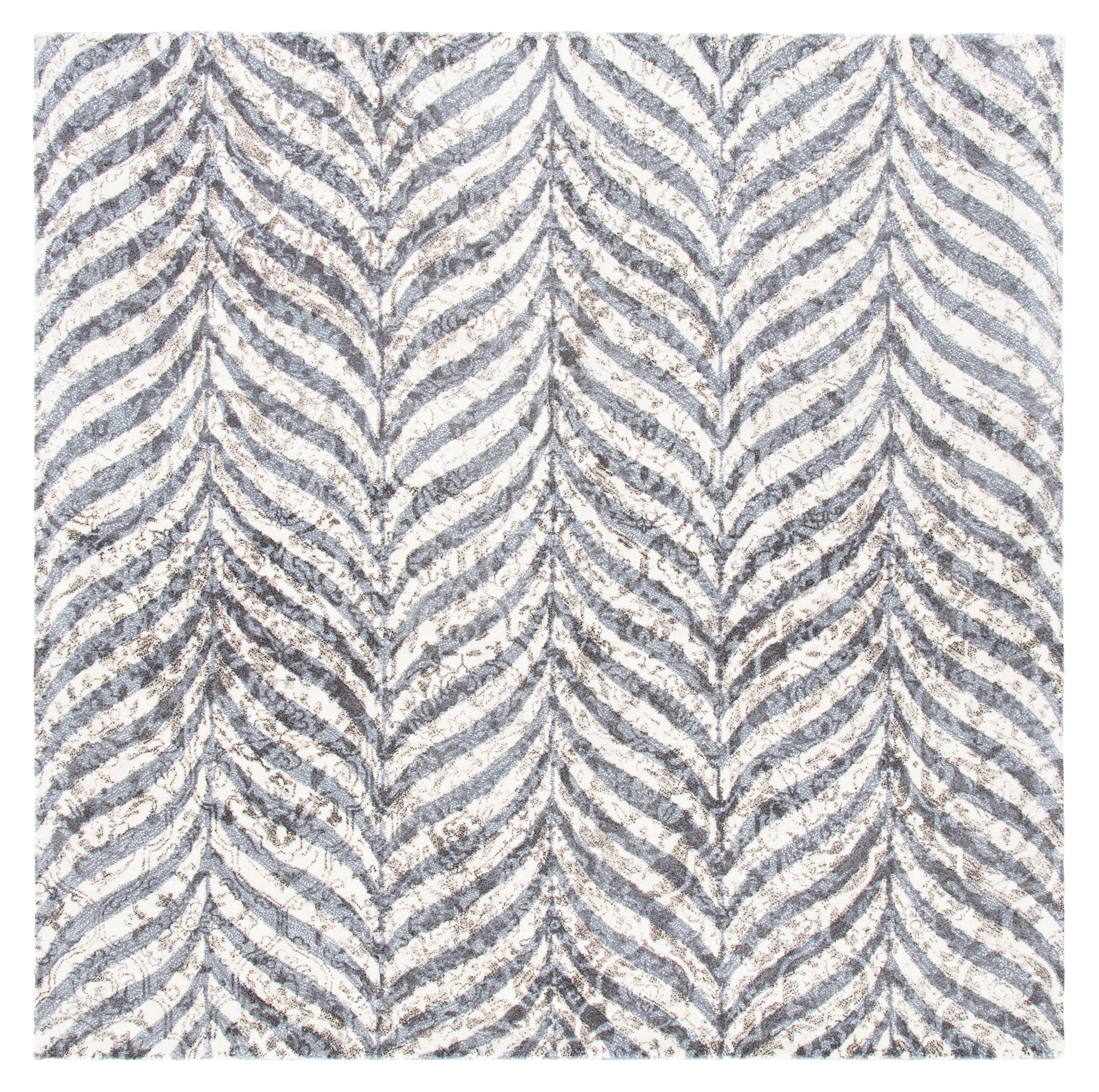 SAFAVIEH Restoration Vintage Delmar Abstract Area Rug, Grey/Ivory, 6' x 6' Square