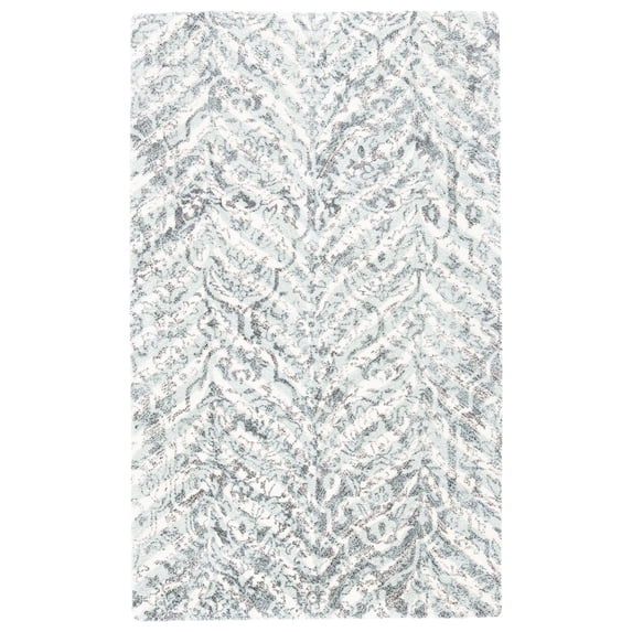 SAFAVIEH Restoration Vintage Delmar Abstract Area Rug, Ivory/Sage, 3' x 5'