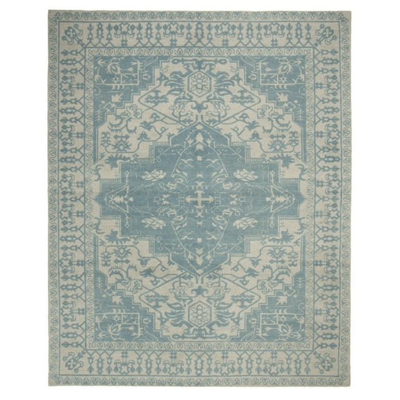 SAFAVIEH Restoration Vintage Donette Geometric Area Rug, Ivory/Turquoise, 2' x 3'