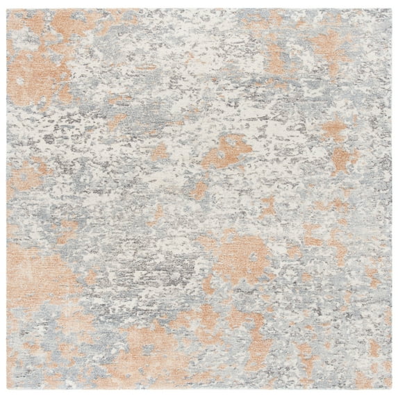 SAFAVIEH Restoration Vintage Dzvezda Abstract Area Rug, Rust/Grey, 6' x 6' Square