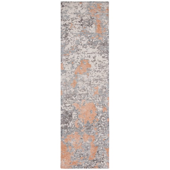 SAFAVIEH Restoration Vintage Dzvezda Abstract Runner Rug, Rust/Grey, 2'3" x 8'