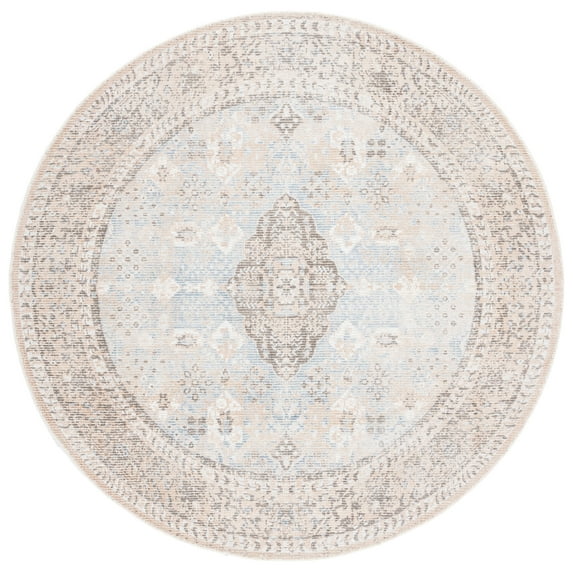 SAFAVIEH Restoration Vintage Edith Medallion Area Rug, Beige/Sand, 6' x 6' Round