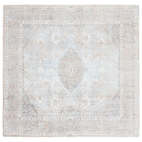 SAFAVIEH Restoration Vintage Edith Medallion Area Rug, Beige/Sand, 6' x 6' Square