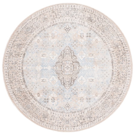 SAFAVIEH Restoration Vintage Edith Medallion Area Rug, Beige/Sand, 8' x 8' Round