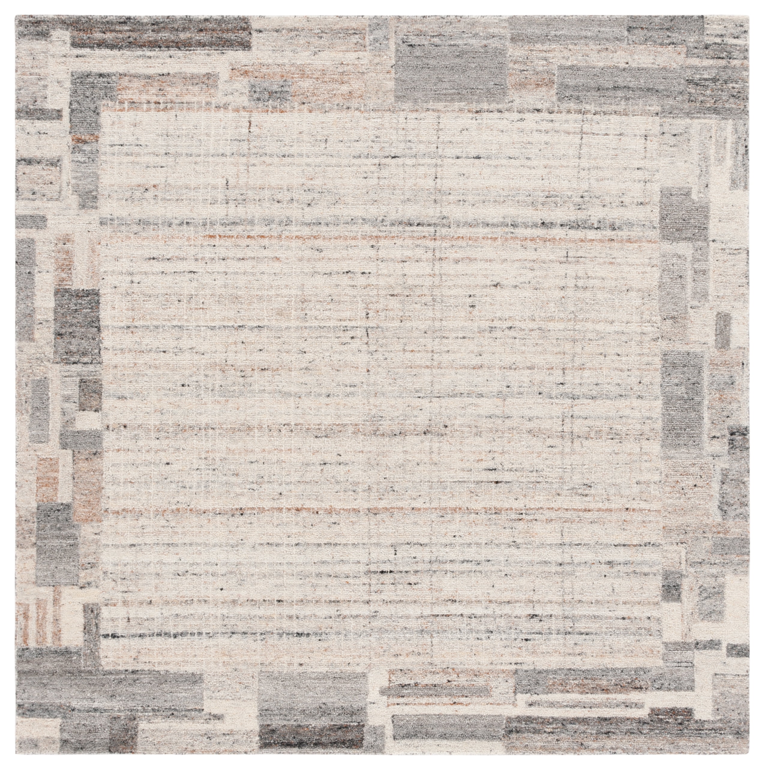 SAFAVIEH Restoration Vintage Elsie Abstract Area Rug, Grey/Beige, 6' x 6' Square