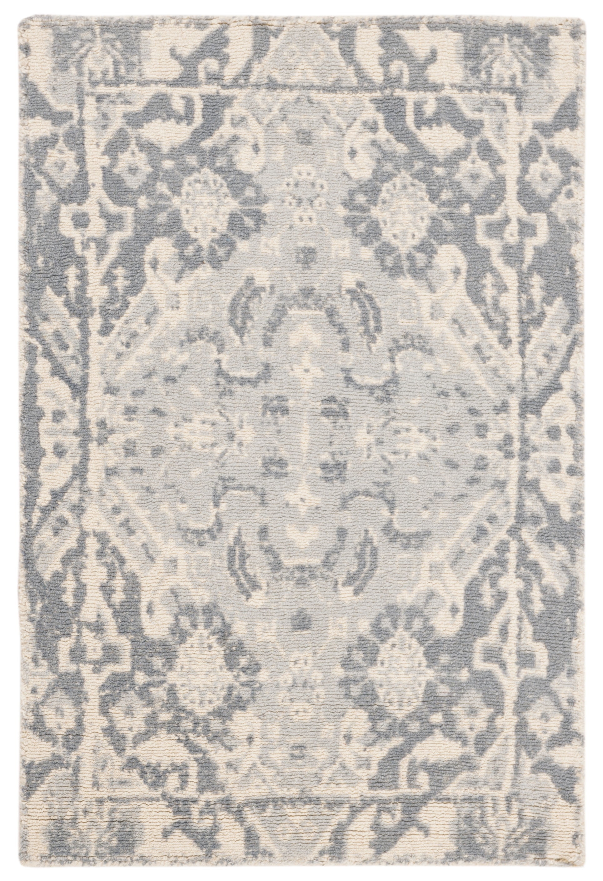 Hand-Tufted Charcoal and Ivory Wool Area Rug, 2' x 3'