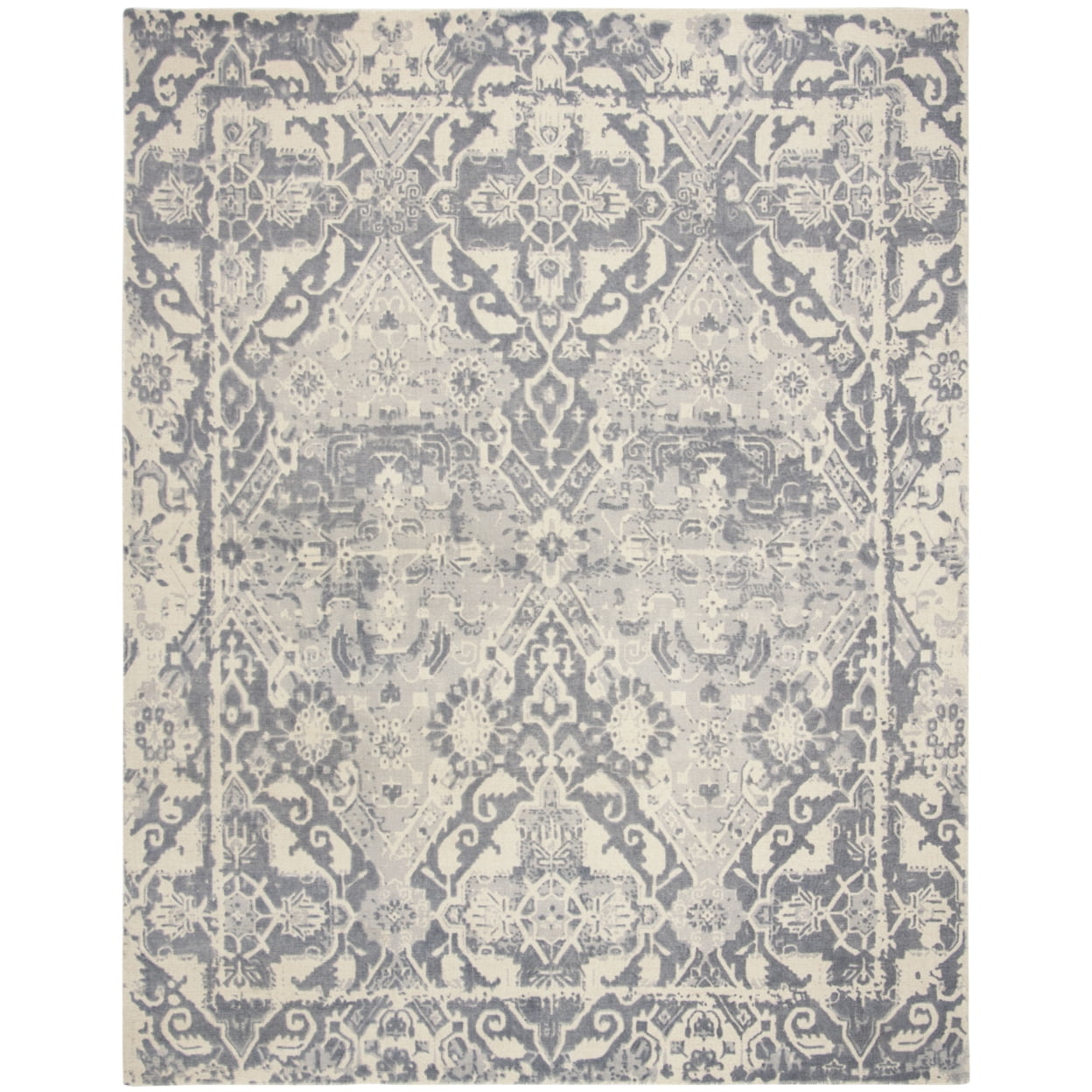 Restoration Vintage RVT532 Hand Tufted Indoor Area Rug - 6'x6' - Charcoal/Ivory - Safavieh