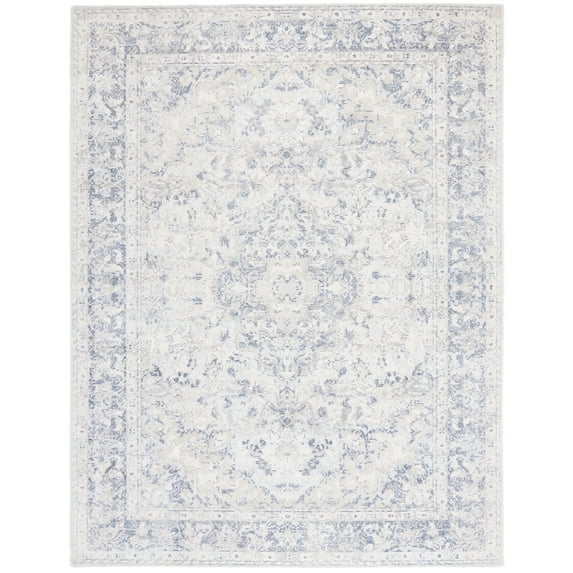 SAFAVIEH Restoration Vintage Fletcher Medallion Area Rug, Ivory/Blue, 8' x 10'