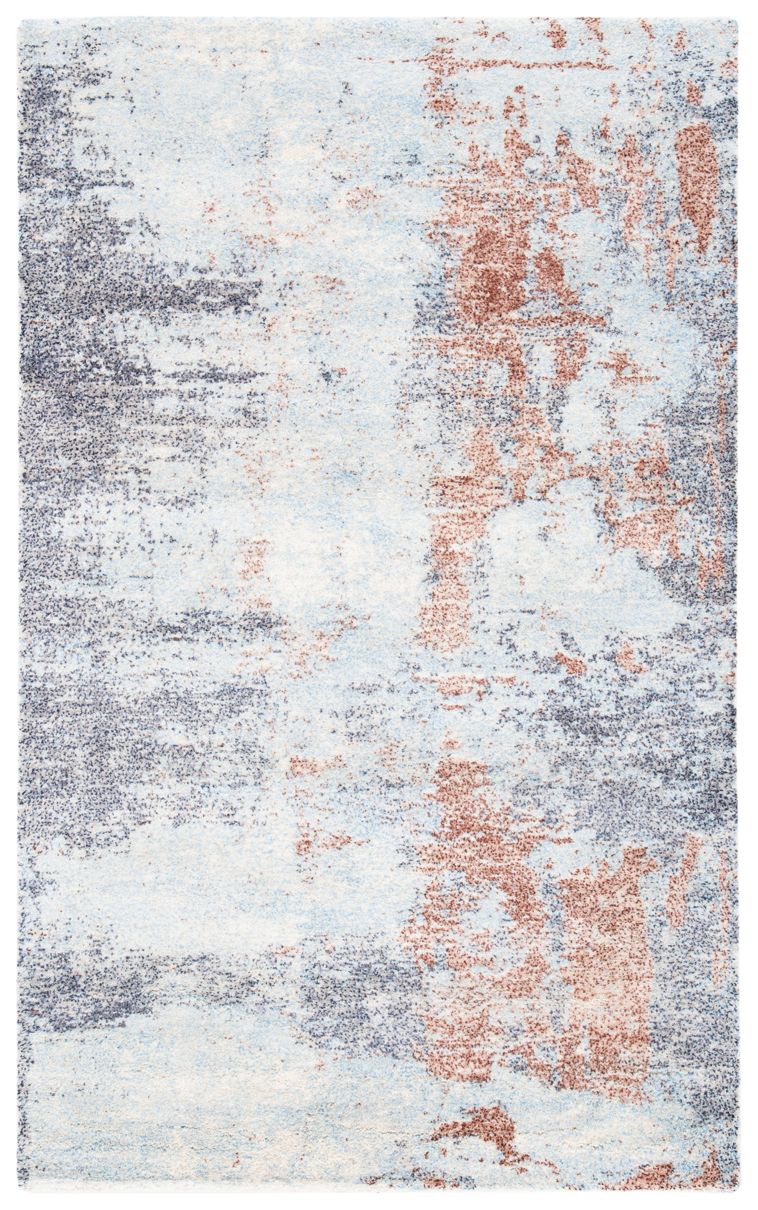 SAFAVIEH Restoration Vintage Janae Abstract Area Rug, Blue/Brown, 3' x 5'