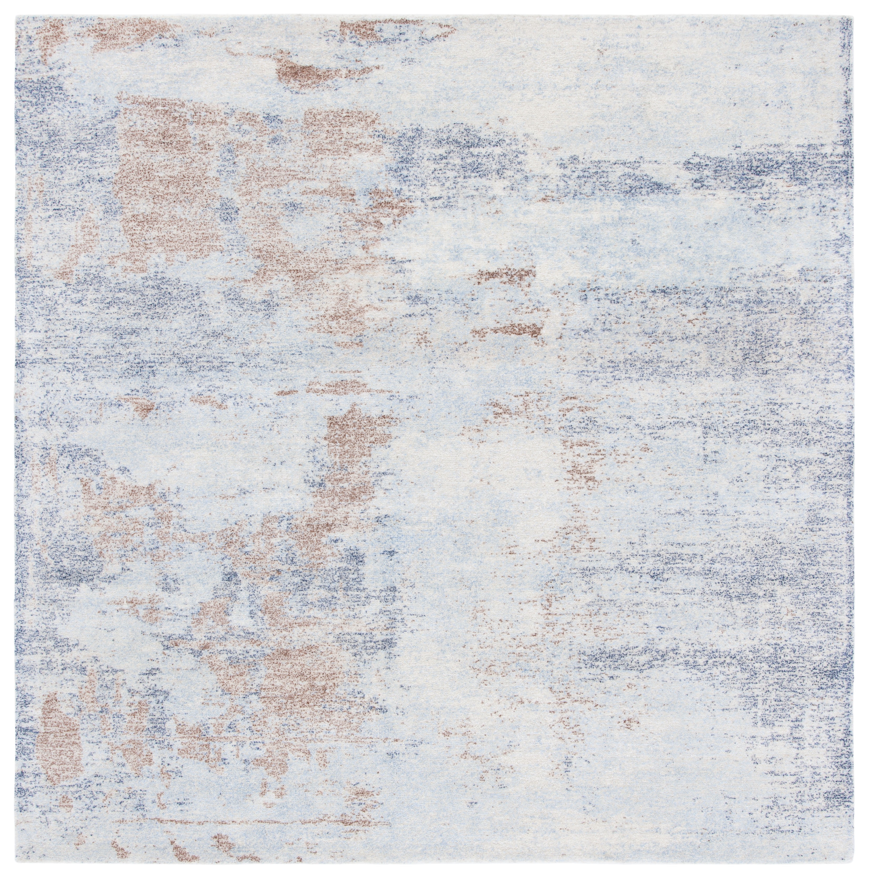Handmade Tufted Blue Wool Square Area Rug 6'x6'