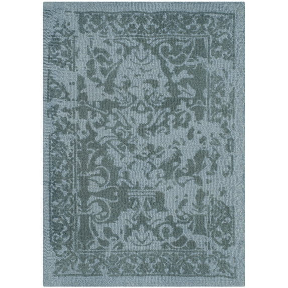 SAFAVIEH Restoration Vintage Kennard Border Wool Area Rug, Blue, 2' x 3'