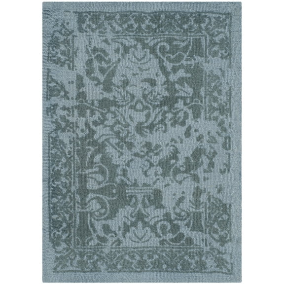 SAFAVIEH Restoration Vintage Kennard Border Wool Area Rug, Blue, 2' x 3'