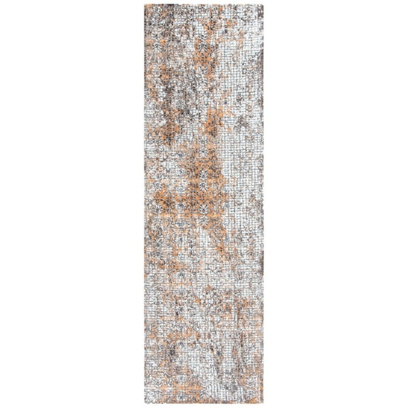 SAFAVIEH Restoration Vintage Kodey Abstract Runner Rug, Rust/Orange, 2'3" x 8'