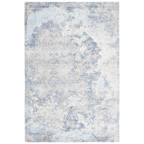 SAFAVIEH Restoration Vintage Lara Abstract Area Rug, Blue/Ivory, 4' x 6'