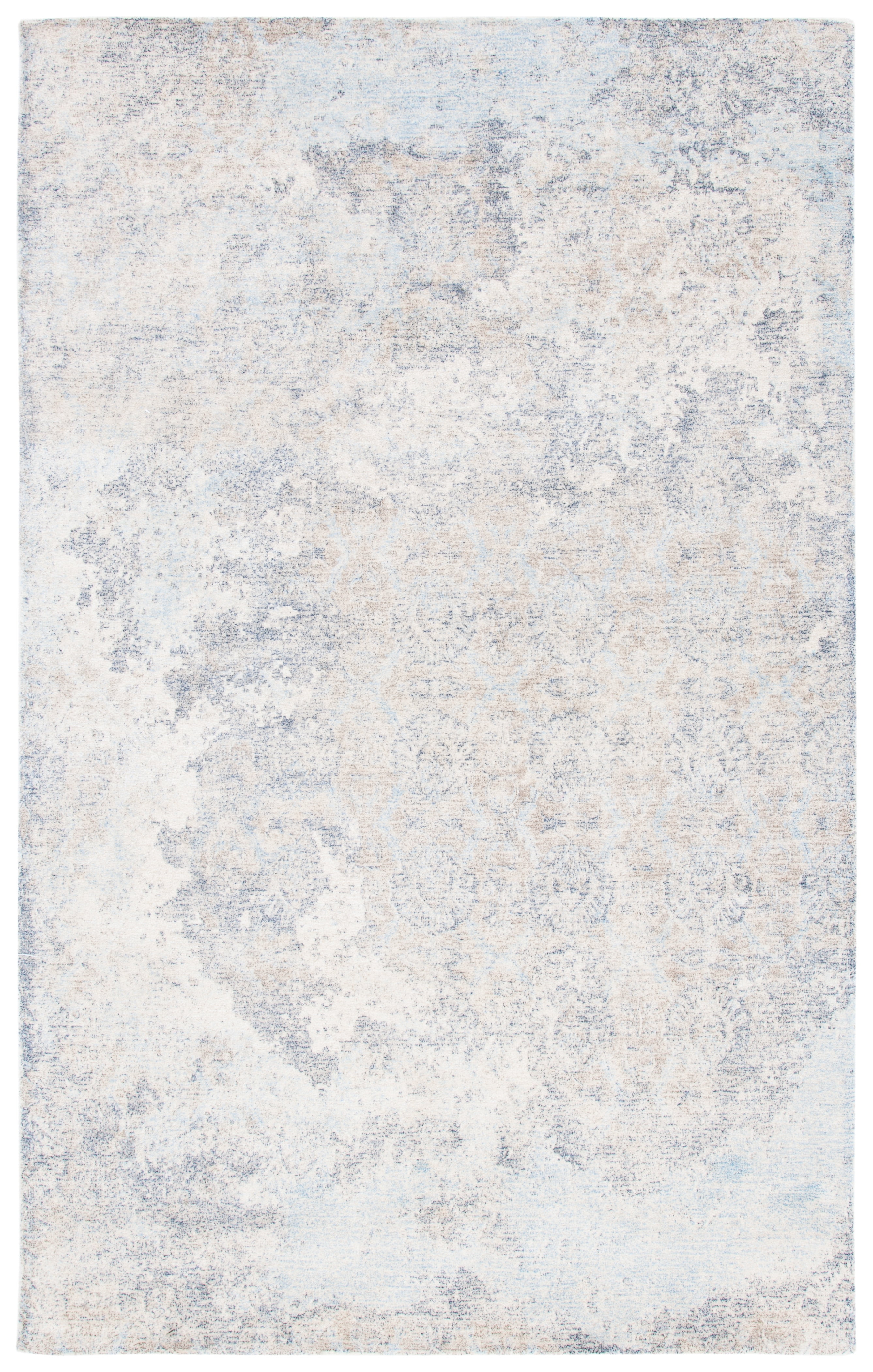 SAFAVIEH Restoration Vintage Lara Abstract Area Rug, Blue/Ivory, 5' x 8'