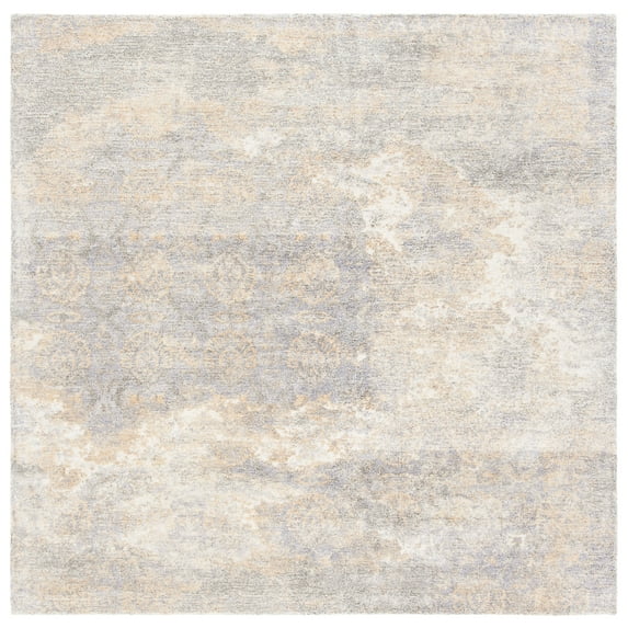 SAFAVIEH Restoration Vintage Lara Abstract Area Rug, Gold/Ivory, 6' x 6' Square