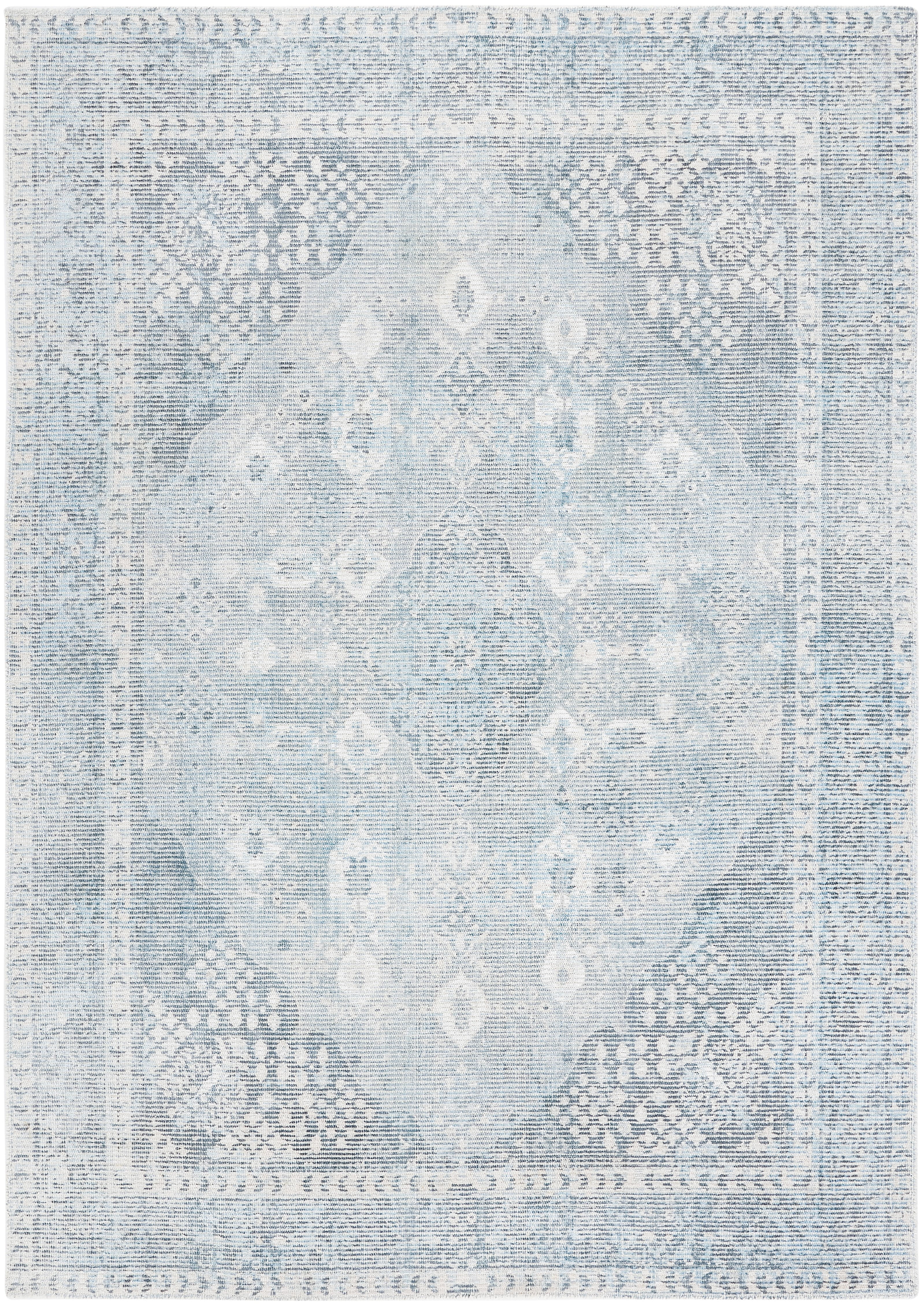 Handmade Gray Wool and Viscose Tufted Rectangular Rug, 3' x 5'