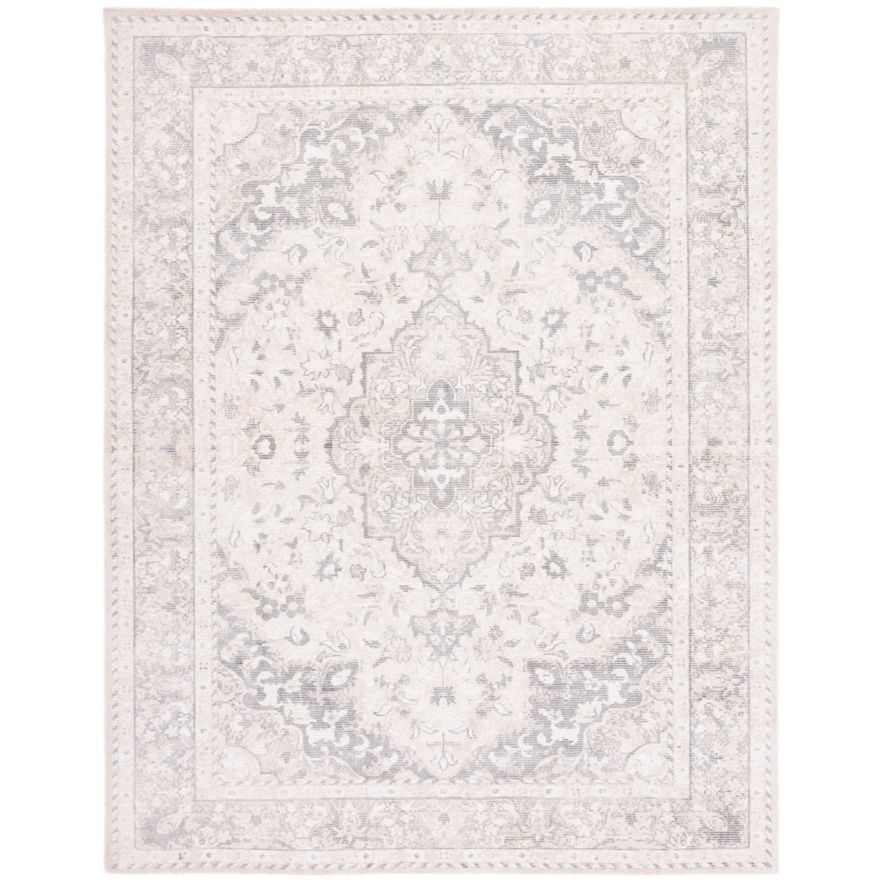 Handmade Gray Wool and Viscose Tufted Area Rug