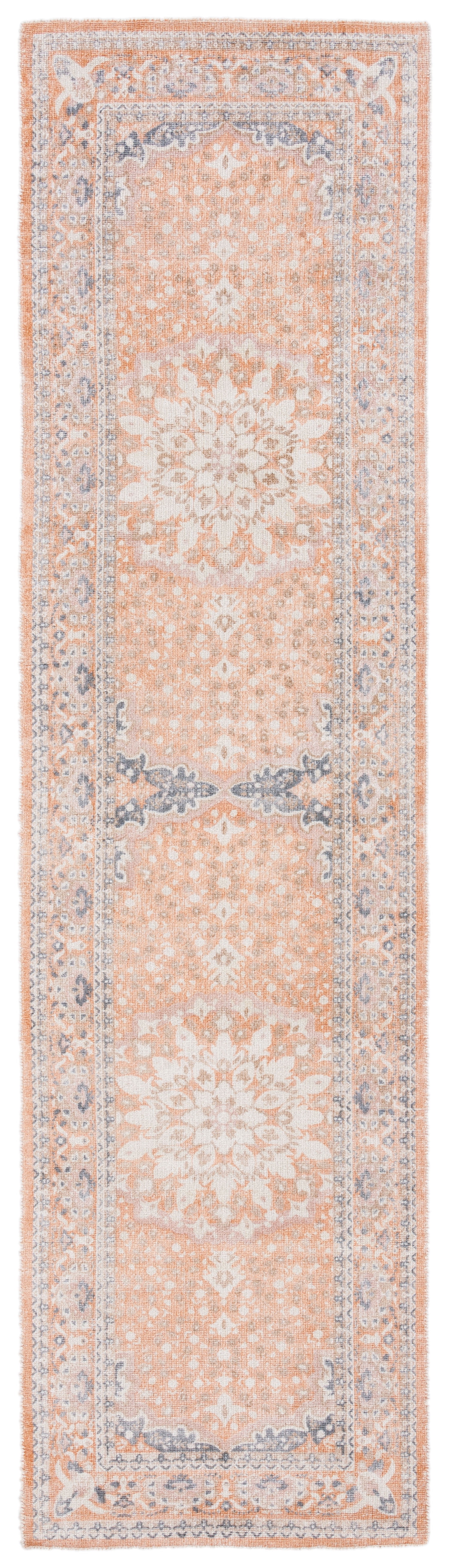 Rust and Orange Hand-Tufted Wool Runner Rug