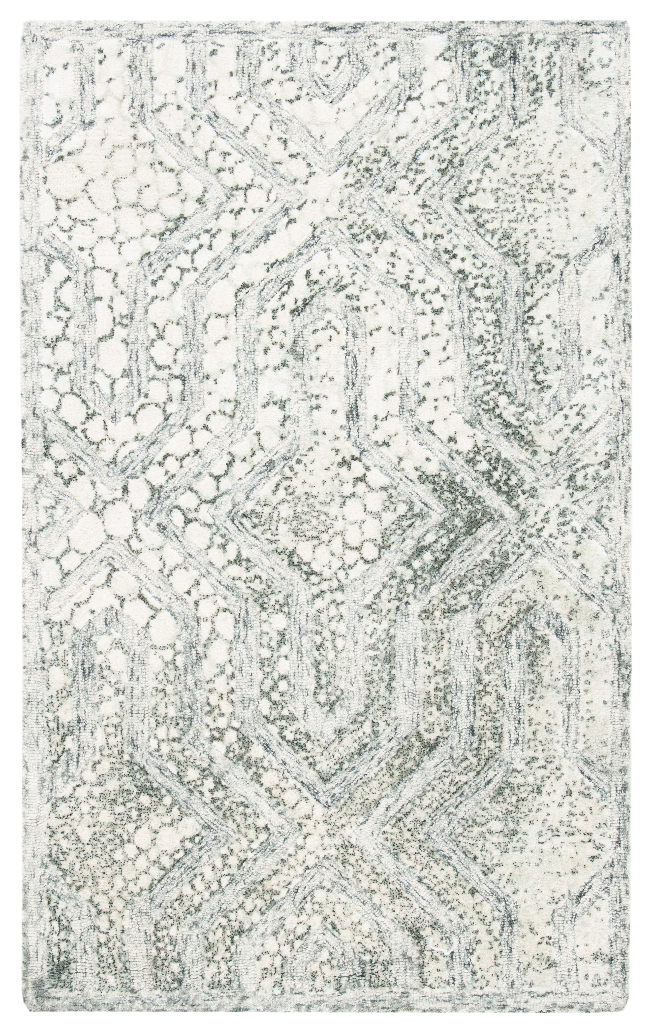 SAFAVIEH Restoration Vintage Rubye Geometric Area Rug, Charcoal/Ivory ...