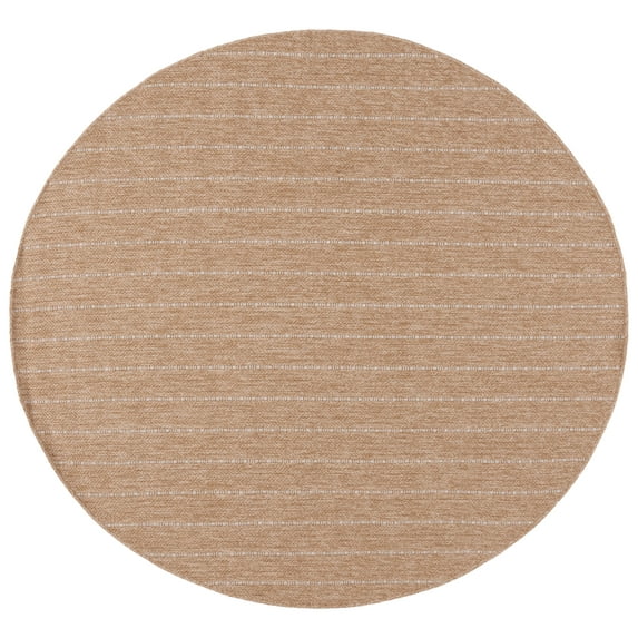 SAFAVIEH Retreat Austen Solid Indoor/Outdoor Area Rug, Natural/Ivory, 6'7" x 6'7" Round