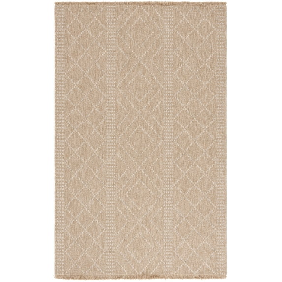SAFAVIEH Retreat Joisse Geometric Indoor/Outdoor Area Rug, Natural/Ivory, 9' x 12'