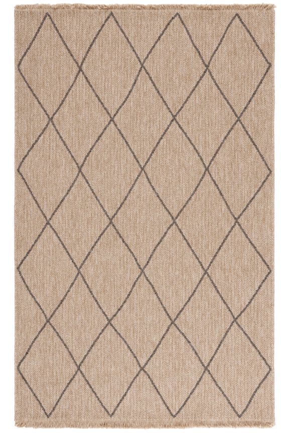 Retreat Justice Diamond Indoor/Outdoor Area Rug, Natural/Black, 8' x 10'
