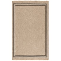 SAFAVIEH Retreat Luigi Bordered Indoor/Outdoor Area Rug, Natural/Black, 8' x 10'