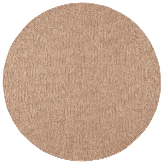 SAFAVIEH Retreat Phoebe Solid Indoor/Outdoor Area Rug, Natural, 6'7" x 6'7" Round