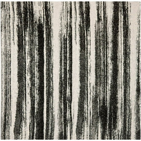 SAFAVIEH Retro Chantel Abstract Area Rug, Dark Grey/Light Grey, 8' x 8' Round