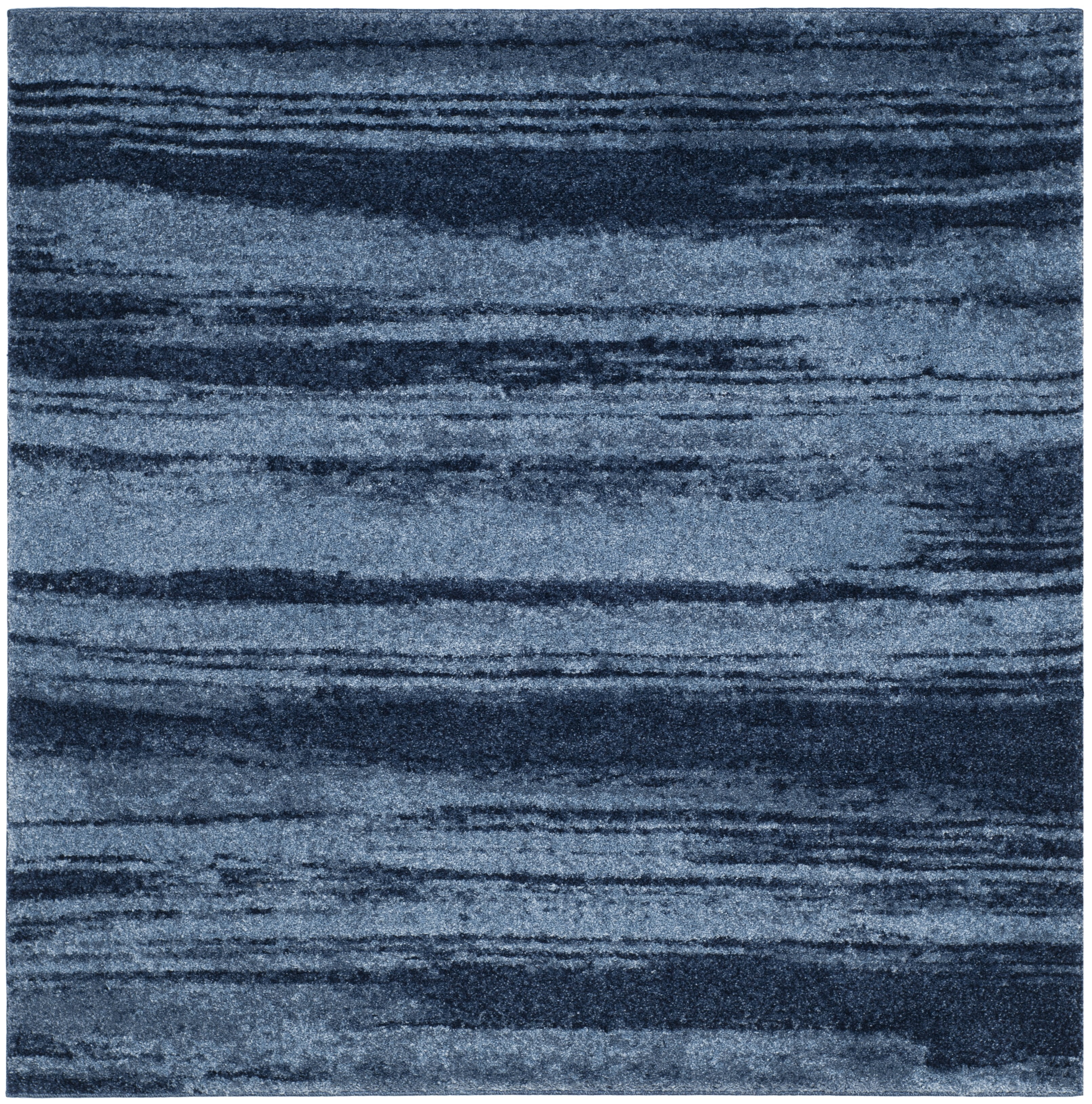 Light Blue Abstract Square Synthetic Area Rug