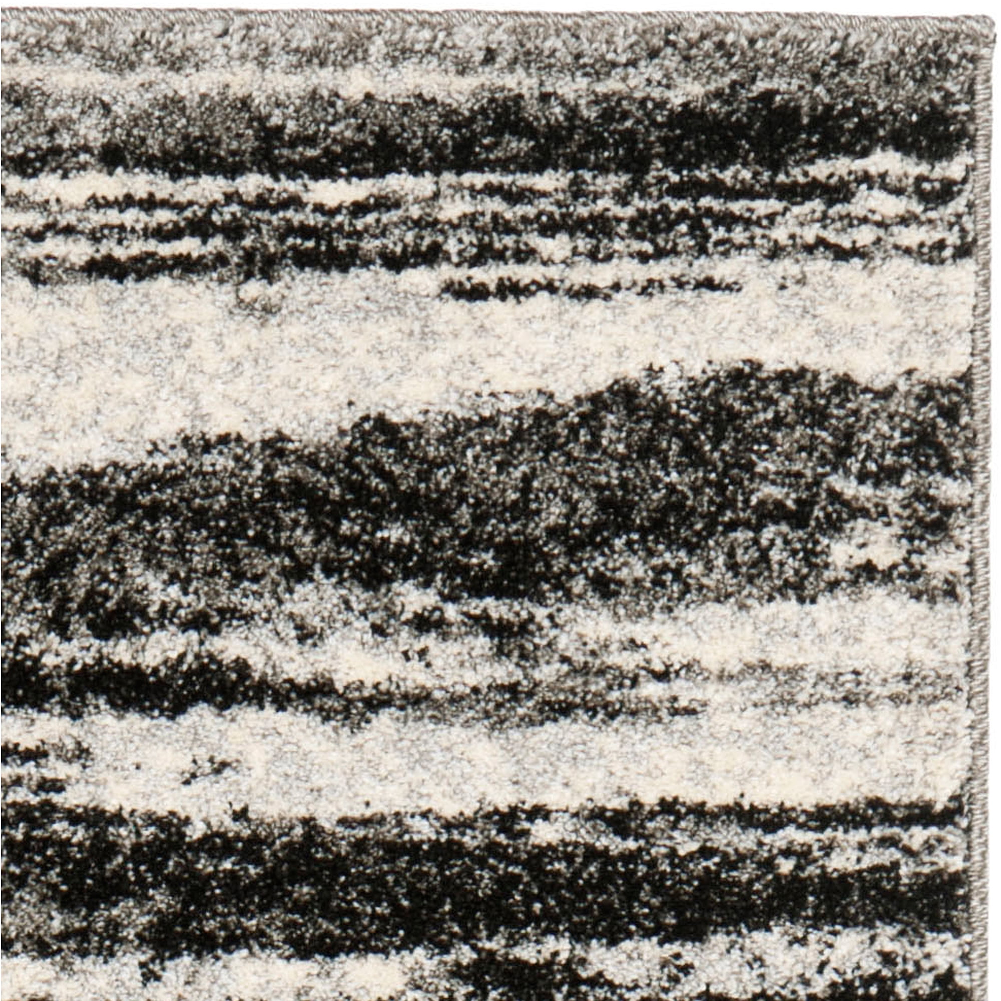 Gray Abstract Shag Runner Rug, 2'3" x 11', Synthetic