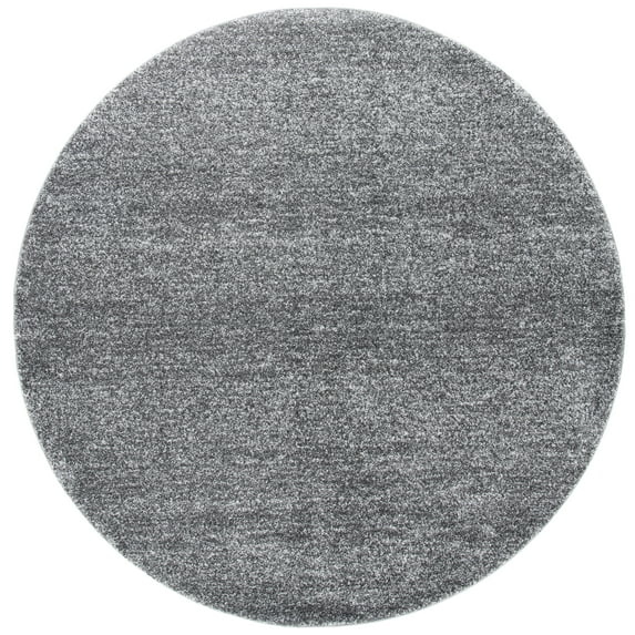 SAFAVIEH Retro Cletus Solid Area Rug, Grey/Ivory, 6'7" x 6'7" Round