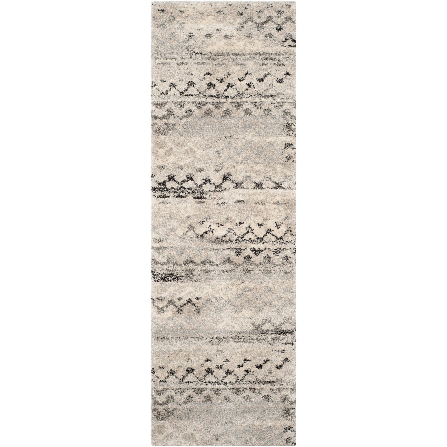 Abstract Shag Luxe Gray Synthetic 27" Area Rug