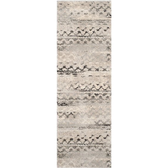 SAFAVIEH Retro Coilean Abstract Runner Rug, Cream/Grey, 2'3" x 7'