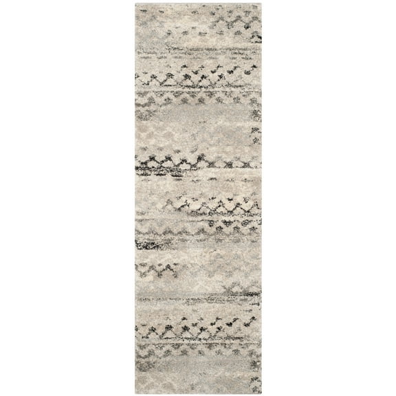 SAFAVIEH Retro Coilean Abstract Runner Rug, Cream/Grey, 2'3" x 9'