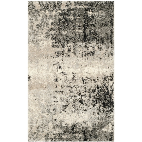 SAFAVIEH Retro Corynn Abstract Area Rug, Light Grey/Grey, 2'6" x 4'