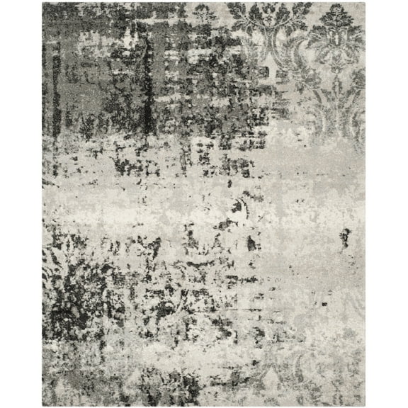 SAFAVIEH Retro Corynn Abstract Area Rug, Light Grey/Grey, 4' x 6'